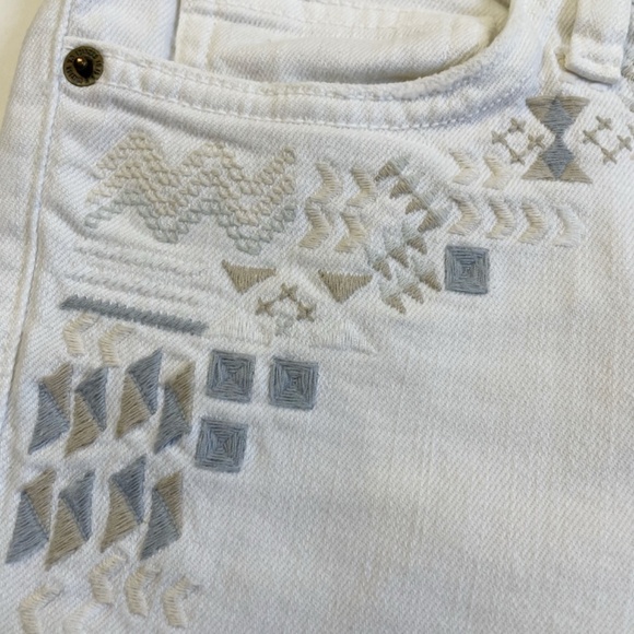 Current/Elliott The  Stiletto in Dirty White with Embroidery Sz 26 - Picture 10 of 16